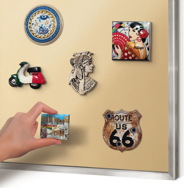 Souvenir magnet display board with a silver frame Creamy Harmony