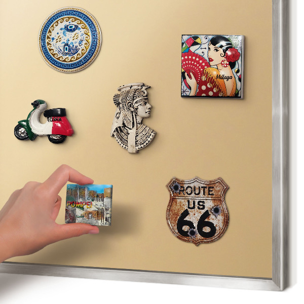 Souvenir magnet display board with a silver frame Creamy Harmony