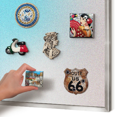 Printed magnet board in a silver frame Pastel abstraction