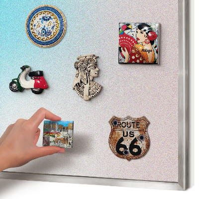 Printed magnet board in a silver frame Pastel abstraction