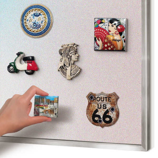 Printed magnet board in a silver frame Pastel abstraction
