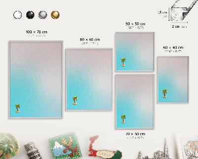 Printed magnet board in a silver frame Pastel abstraction