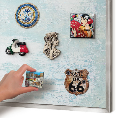 Printed magnet board in a silver frame Pastel abrasions