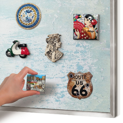 Printed magnet board in a silver frame Pastel abrasions