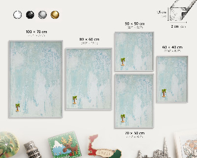 Printed magnet board in a silver frame Pastel abrasions