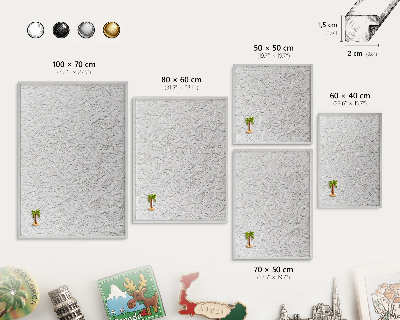 Souvenir magnet display board with a silver frame Openwork elegance