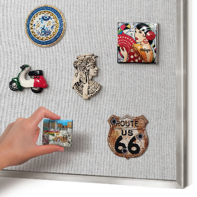 Printed magnet board in a silver frame Subtle elegance