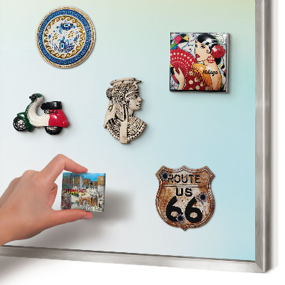 Souvenir magnet display board with a silver frame Pastel relaxation