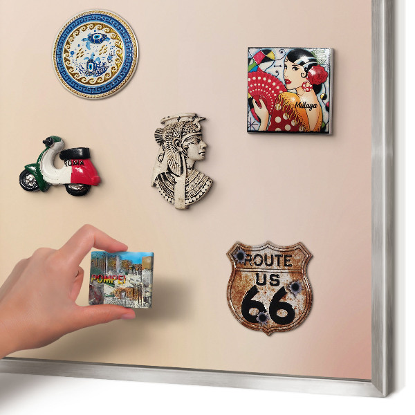Printed magnet board in a silver frame Soft beige