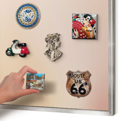 Printed magnet board in a silver frame Soft beige