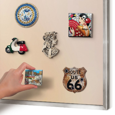 Printed magnet board in a silver frame Soft beige