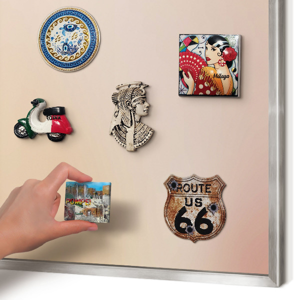 Printed magnet board in a silver frame Soft beige