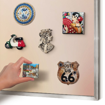 Printed magnet board in a silver frame Soft beige