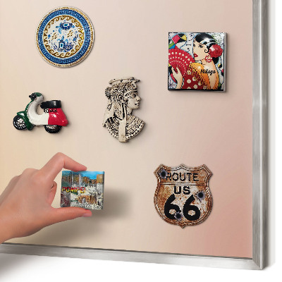 Printed magnet board in a silver frame Soft beige