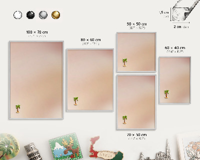 Printed magnet board in a silver frame Soft beige