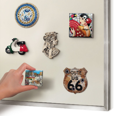 Souvenir magnet display board with a silver frame Fog tone
