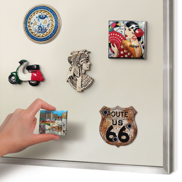 Souvenir magnet display board with a silver frame Fog tone