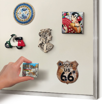 Souvenir magnet display board with a silver frame Fog tone