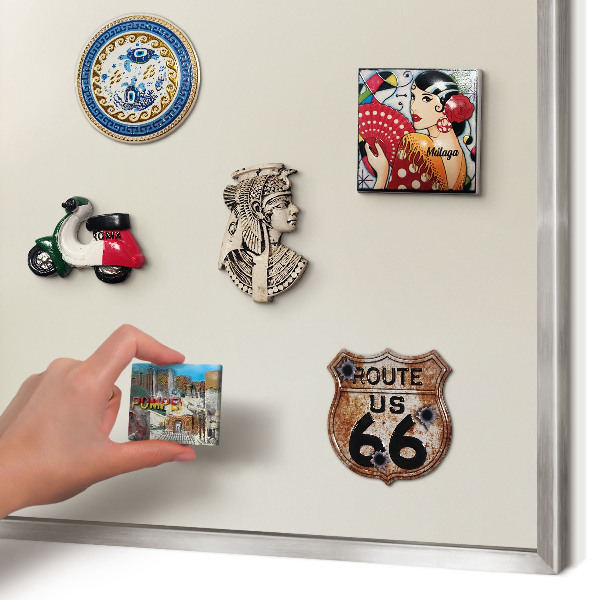 Souvenir magnet display board with a silver frame Fog tone