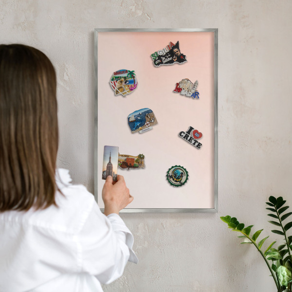 Printed magnet board in a silver frame Pastel Charm