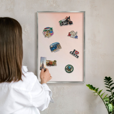 Printed magnet board in a silver frame Pastel Charm