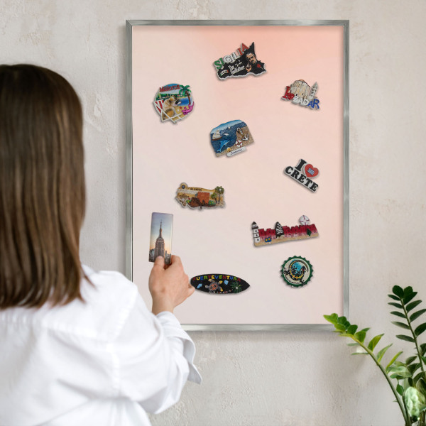 Printed magnet board in a silver frame Pastel Charm