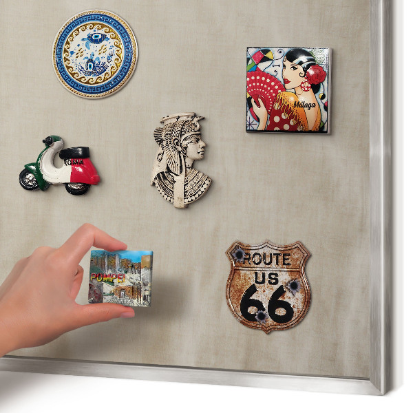 Printed magnet board in a silver frame Beige calm