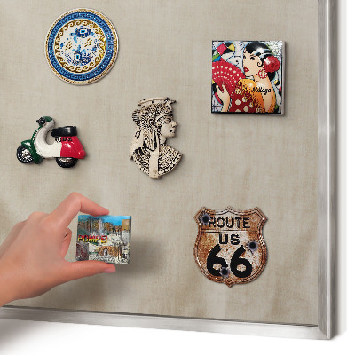 Printed magnet board in a silver frame Beige calm