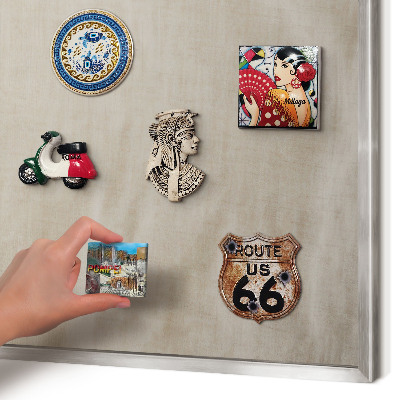 Printed magnet board in a silver frame Beige calm
