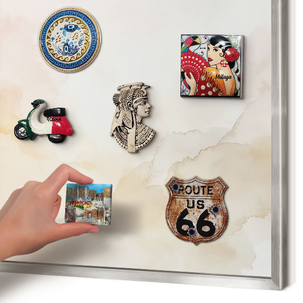 Printed magnet board in a silver frame Pastel peace