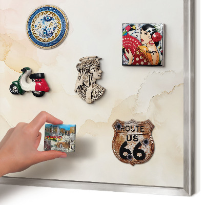 Printed magnet board in a silver frame Pastel peace