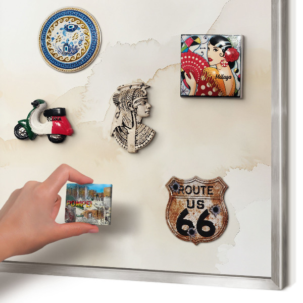 Printed magnet board in a silver frame Pastel peace