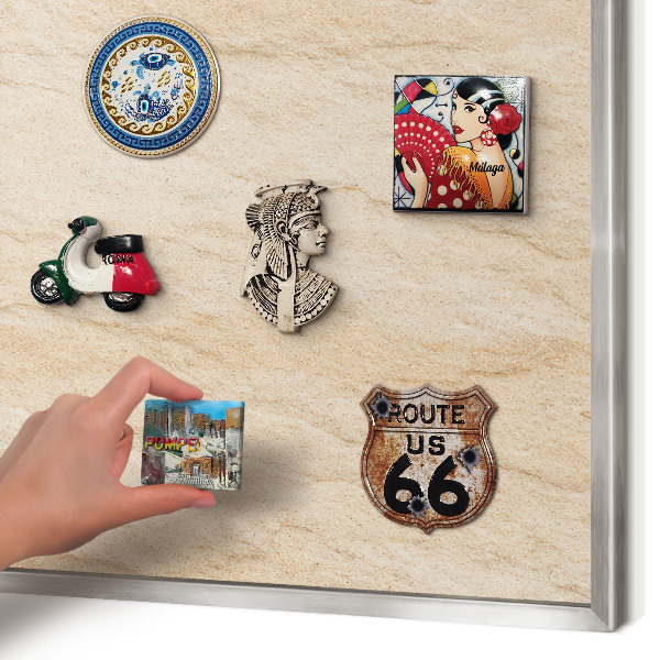 Printed magnet board in a silver frame Natural elegance