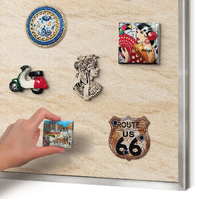 Printed magnet board in a silver frame Natural elegance