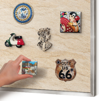 Printed magnet board in a silver frame Natural elegance