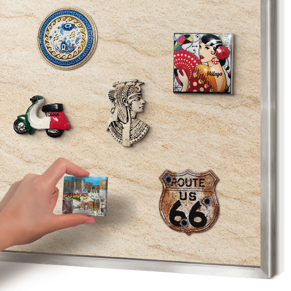 Printed magnet board in a silver frame Natural elegance