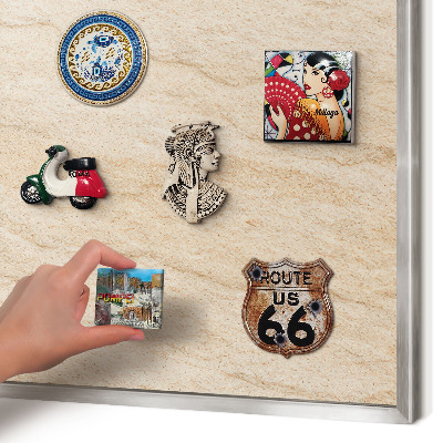 Printed magnet board in a silver frame Natural elegance