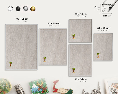 Printed magnet board in a silver frame Delicate elegance