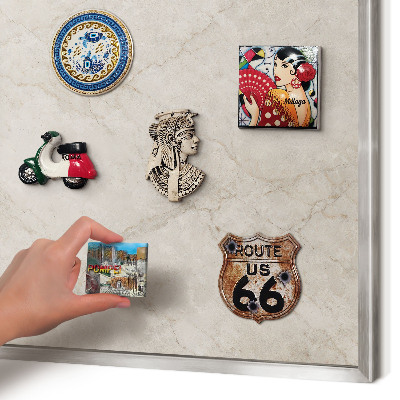 Souvenir magnet display board with a silver frame Natural elegance