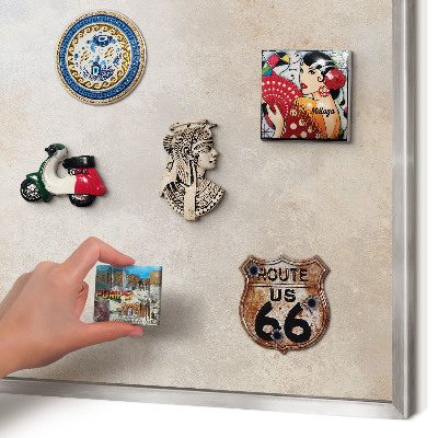 Printed magnet board in a silver frame Neutral background