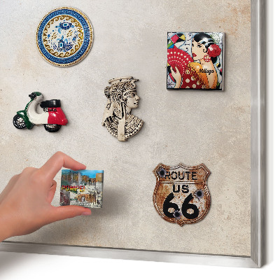Printed magnet board in a silver frame Neutral background