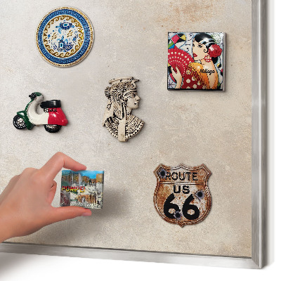 Printed magnet board in a silver frame Neutral background
