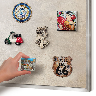 Printed magnet board in a silver frame Neutral background