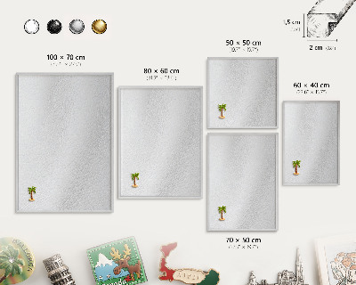 Souvenir magnet display board with a silver frame Elegant texture