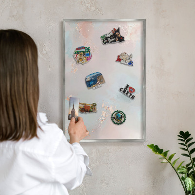 Printed magnet board in a silver frame Pastel harmony