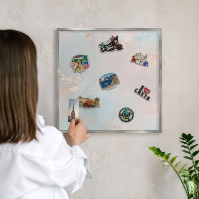 Printed magnet board in a silver frame Pastel harmony