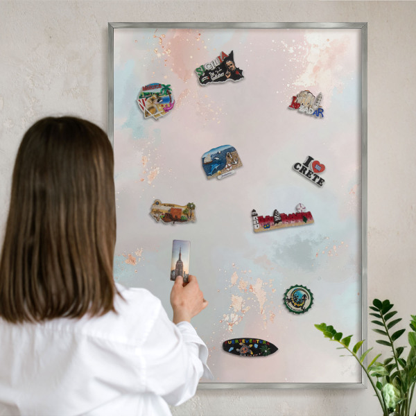 Printed magnet board in a silver frame Pastel harmony