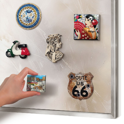 Souvenir magnet display board with a silver frame Soft lightness