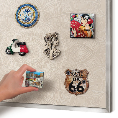 Printed magnet board in a silver frame Decorative mandala