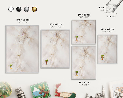 Souvenir magnet display board with a silver frame Floral elegance
